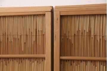 和製アンティーク　涼しげな和の空間作りにおすすめの御簾戸4枚セット(建具、簾戸、簀戸、葭戸、夏障子、すど、葦戸)(R-049785)