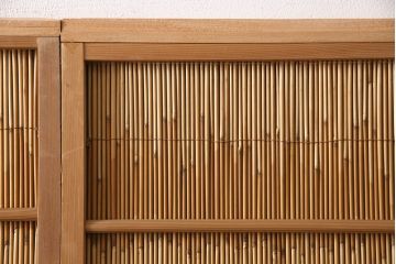 和製アンティーク　涼しげな和の空間作りにおすすめの御簾戸4枚セット(建具、簾戸、簀戸、葭戸、夏障子、すど、葦戸)(R-049785)