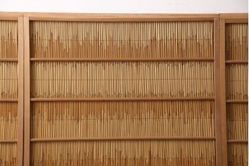 和製アンティーク　涼しげな和の空間作りにおすすめの御簾戸4枚セット(建具、簾戸、簀戸、葭戸、夏障子、すど、葦戸)(R-049785)