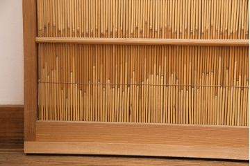 和製アンティーク　涼しげな和の空間作りにおすすめの御簾戸4枚セット(建具、簾戸、簀戸、葭戸、夏障子、すど、葦戸)(R-049785)