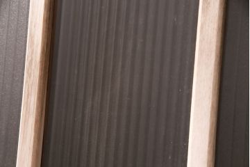 アンティーク建具　モールガラス・銀モールガラスが入ったおしゃれなガラス戸2枚セット(引き戸、窓)(R-049786)