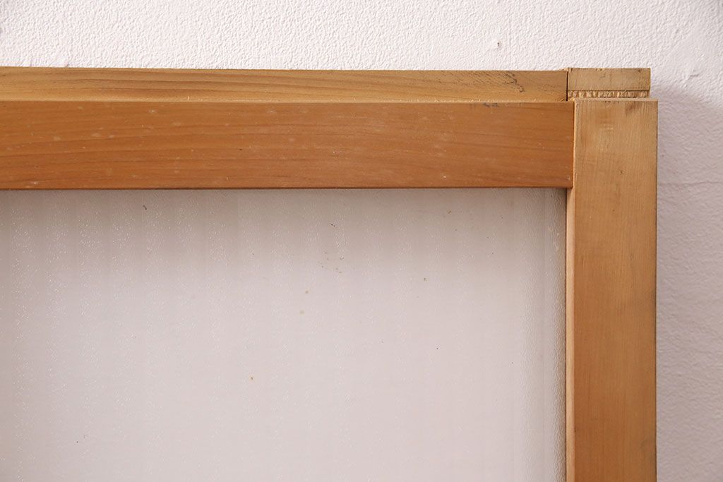 アンティーク建具　モールガラス・銀モールガラスが入ったおしゃれなガラス戸2枚セット(引き戸、窓)(R-049786)