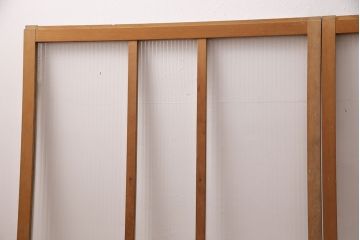 アンティーク建具　モールガラス・銀モールガラスが入ったおしゃれなガラス戸2枚セット(引き戸、窓)(R-049786)
