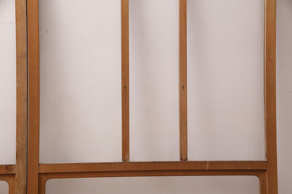 アンティーク建具　モールガラス・銀モールガラスが入ったおしゃれなガラス戸2枚セット(引き戸、窓)(R-049786)