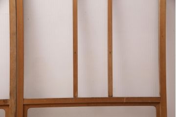 アンティーク建具　モールガラス・銀モールガラスが入ったおしゃれなガラス戸2枚セット(引き戸、窓)(R-049786)