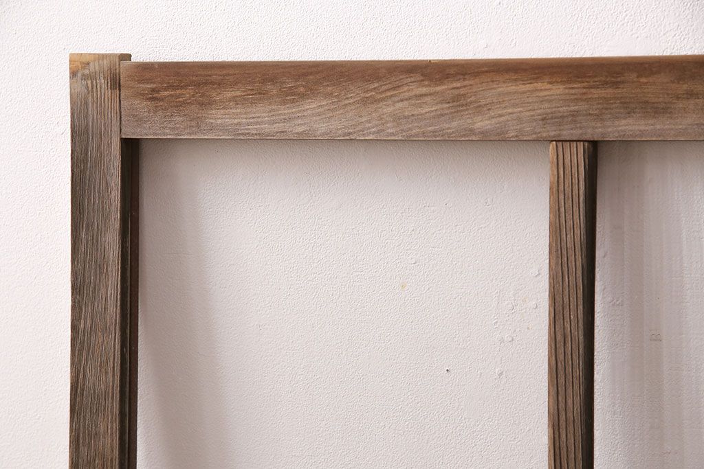 アンティーク建具　クリアガラスとモールガラスが入ったおしゃれなガラス戸2枚セット(引き戸、窓)(R-049787)