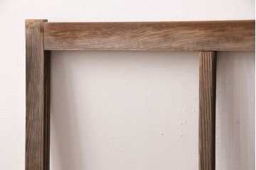 アンティーク建具　クリアガラスとモールガラスが入ったおしゃれなガラス戸2枚セット(引き戸、窓)(R-049787)