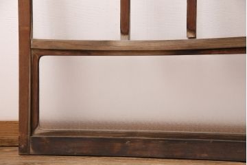 アンティーク建具　クリアガラスとモールガラスが入ったおしゃれなガラス戸2枚セット(引き戸、窓)(R-049787)