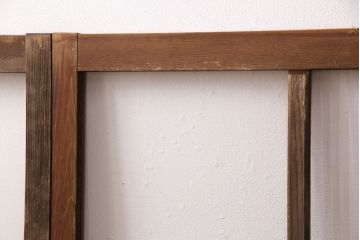 アンティーク建具　クリアガラスとモールガラスが入ったおしゃれなガラス戸4枚セット(引き戸、窓)(R-049788)