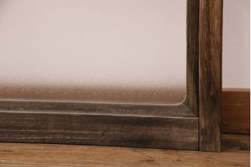 アンティーク建具　クリアガラスとモールガラスが入ったおしゃれなガラス戸4枚セット(引き戸、窓)(R-049788)