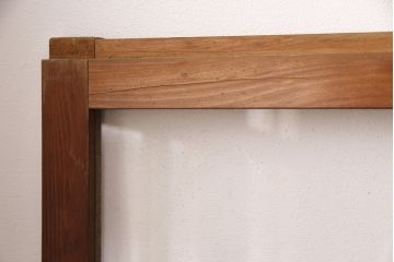 アンティーク建具　クリアガラスとモールガラスが入ったおしゃれなガラス戸4枚セット(引き戸、窓)(R-049788)