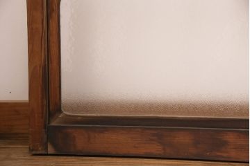 アンティーク建具　クリアガラスとモールガラスが入ったおしゃれなガラス戸4枚セット(引き戸、窓)(R-049788)