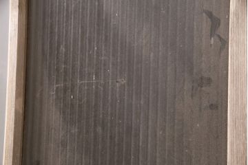 アンティーク建具　すりガラスとモールガラスが入ったおしゃれなガラス戸2枚セット(引き戸、窓)(R-049789)