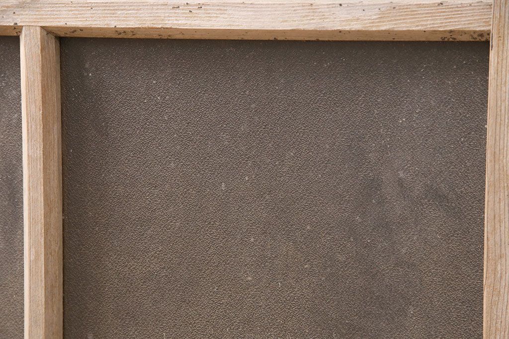 アンティーク建具　すりガラスとモールガラスが入ったおしゃれなガラス戸2枚セット(引き戸、窓)(R-049789)