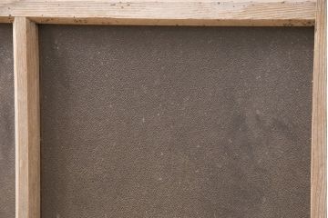 アンティーク建具　すりガラスとモールガラスが入ったおしゃれなガラス戸2枚セット(引き戸、窓)(R-049789)