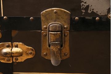 アンティーク雑貨　昭和初期　雰囲気漂うお洒落なトランク(鞄、カバン、収納、ディスプレイ)(R-049795)