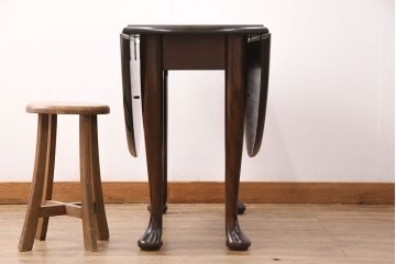 中古　松本民芸家具　クインアン型バタフライ卓(バタフライテーブル、ダイニングテーブル)(定価38万円)(R-049812)