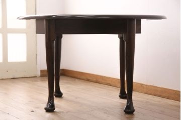中古　松本民芸家具　クインアン型バタフライ卓(バタフライテーブル、ダイニングテーブル)(定価38万円)(R-049812)