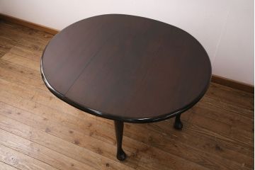 中古　松本民芸家具　クインアン型バタフライ卓(バタフライテーブル、ダイニングテーブル)(定価38万円)(R-049812)