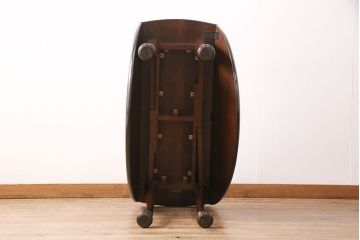 中古　松本民芸家具　クインアン型バタフライ卓(バタフライテーブル、ダイニングテーブル)(定価38万円)(R-049812)