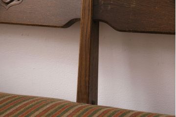 中古　神戸家具　永田良介商店　タツ型の彫刻が存在感を放つ3人掛けソファ(三人掛け、3Pソファ)(R-049822)