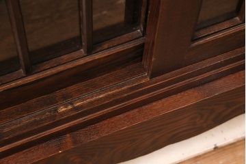 中古美品　府中製　ニレ材　高級民芸家具　戸棚(定価65万円)(収納棚、食器棚、キャビネット)(R-049825)