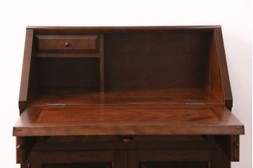 中古　松本民芸家具　洗練された佇まいが上品な印象のライティングビューロー(ワークデスク、机、在宅ワーク、在宅用棚)(R-049827)