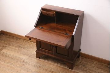 中古　松本民芸家具　洗練された佇まいが上品な印象のライティングビューロー(ワークデスク、机、在宅ワーク、在宅用棚)(R-049827)