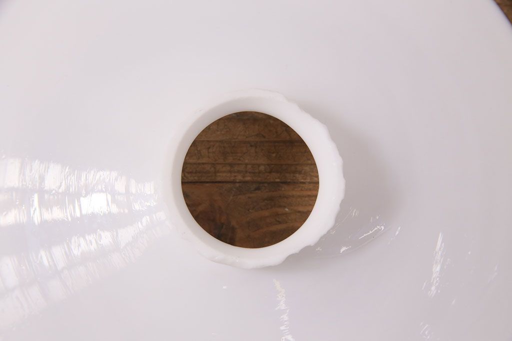 アンティーク照明　和製アンティーク　どこか懐かしさが漂う平笠シェードのペンダントライト2個セット(R-049832)