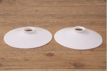 アンティーク照明　和製アンティーク　どこか懐かしさが漂う平笠シェードのペンダントライト2個セット(R-049832)