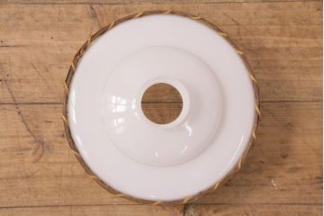 アンティーク照明　昭和レトロ　繊細な竹細工が情緒あふれるペンダントライト(シェード、天井照明、吊り下げ照明)(R-049837)