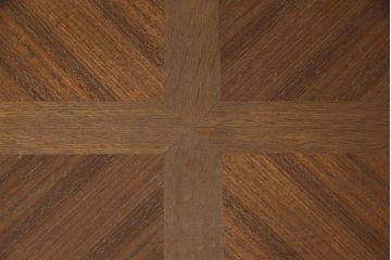 和製ビンテージ　パーケット天板　イギリスアンティークを彷彿とさせるナラ材製飾り台(花台、ヴィンテージ)(R-049845)
