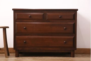 中古　美品　松本民芸家具　大人の和モダンスタイルにおすすめなリメイクチェスト(リビングボード、テレビ台、引き出し)(R-049847)