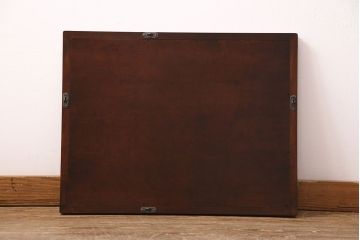 当店リメイク家具　中古　松本民芸家具　落ち着きのある空間を演出する!上品な色合いが魅力のウォールミラー(壁掛け鏡)(R-049856)