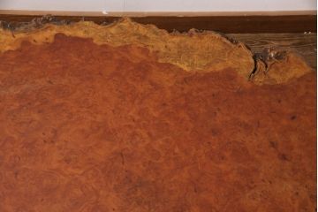 和製ヴィンテージ　カリン材の鳥眼杢が美しい、高級感のある座卓(ローテーブル、ビンテージ、花梨材)(R-049857)
