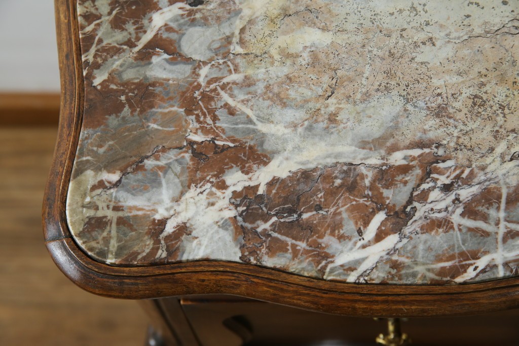 フランスアンティーク　ウォールナット材　サイドテーブル　(R-049858)