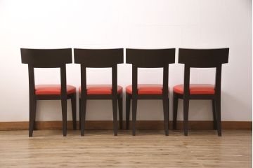 中古　cassina.ixc(カッシーナ・イクスシー )　Philippe hurel(フィリップ・ユーレル)　チロルチェア4脚セット(椅子、ダイニングチェア、合皮)(R-049860)
