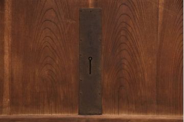 アンティーク建具　ケヤキ材　明治期の古い蔵戸(引き戸、玄関戸、建具)(R-049874)