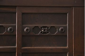 和製アンティーク　明治期　昇り引き出し付きの京水屋箪笥(水屋箪笥、キャビネット、収納棚)(R-049880)