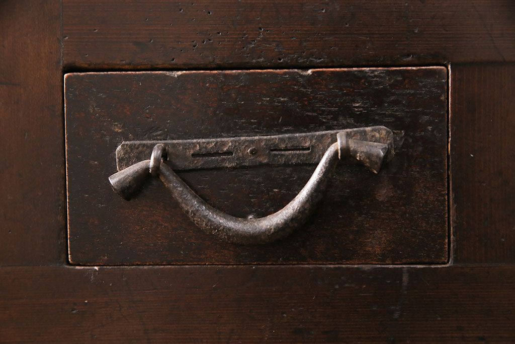 和製アンティーク　明治期　昇り引き出し付きの京水屋箪笥(水屋箪笥、キャビネット、収納棚)(R-049880)