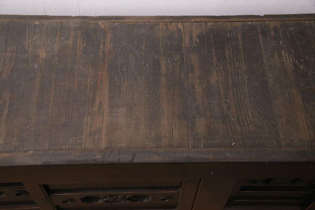 和製アンティーク　明治・大正期　京水屋箪笥サイドボード(食器棚、キャビネット、収納棚)(R-049881)