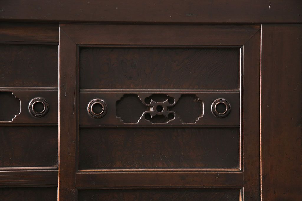 和製アンティーク　明治・大正期　京水屋箪笥サイドボード(食器棚、キャビネット、収納棚)(R-049881)