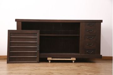 和製アンティーク　明治・大正期　京水屋箪笥サイドボード(食器棚、キャビネット、収納棚)(R-049882)