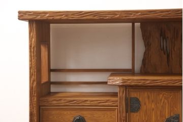 中古　美品　民芸家具　屋久杉製の飾り棚(収納棚、茶棚、サイドボード)(R-049884)