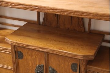 中古　美品　民芸家具　屋久杉製の飾り棚(収納棚、茶棚、サイドボード)(R-049884)