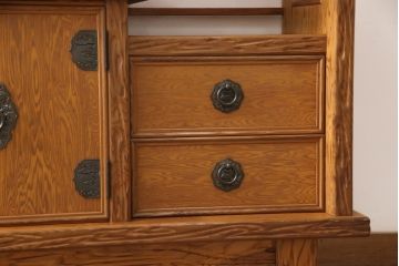 中古　美品　民芸家具　屋久杉製の飾り棚(収納棚、茶棚、サイドボード)(R-049884)