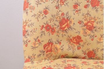 中古　日本フクラ(HUKLA)　TERRACE(テラス)　N560　優美な花柄のファブリックがお洒落な一人掛けソファ(1Pソファ、パーソナルソファ)(R-049885)