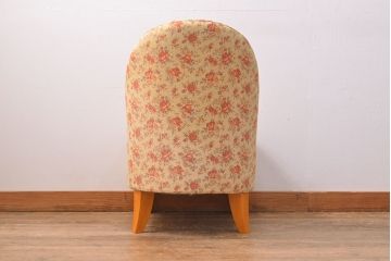 中古　日本フクラ(HUKLA)　TERRACE(テラス)　N560　優美な花柄のファブリックがお洒落な一人掛けソファ(1Pソファ、パーソナルソファ)(R-049885)