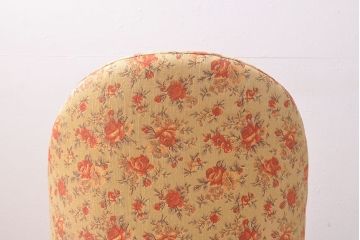 中古　日本フクラ(HUKLA)　TERRACE(テラス)　N560　優美な花柄のファブリックがお洒落な一人掛けソファ(1Pソファ、パーソナルソファ)(R-049885)