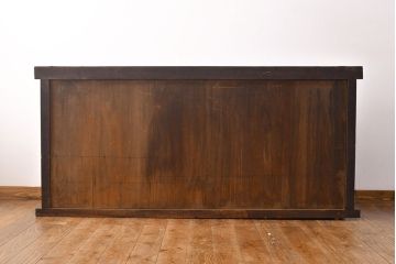 和製アンティーク　明治期　前面ヒノキ材　使い勝手の良い薄型!　近江箪笥の水屋サイドボード(収納棚、キャビネット)(R-049898)